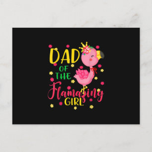 Dad Of Flamazing Girl Cute Flamingo Dad Birthday Aankondigingskaart