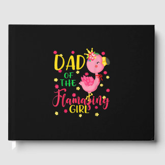 Dad Of Flamazing Girl Cute Flamingo Dad Birthday Gastenboek