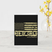 Dad Of Girls Outnumbered Us Flag Father's Day Daug Kaart (Gele Bloem)