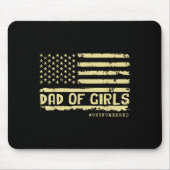 Dad Of Girls Outnumbered Us Flag Father's Day Daug Muismat (Voorkant)