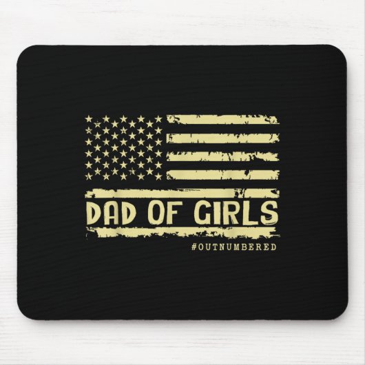 Dad Of Girls Outnumbered Us Flag Father's Day Daug Muismat (Voorkant)