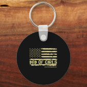 Dad Of Girls Outnumbered Us Flag Father's Day Daug Sleutelhanger (Voorkant)