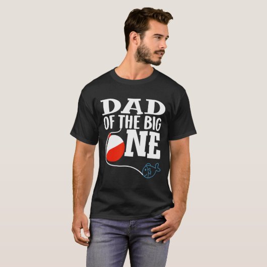 Dad Of The Big One Fishing Boy First Birthday Ofis T-shirt (Voorkant volledig)