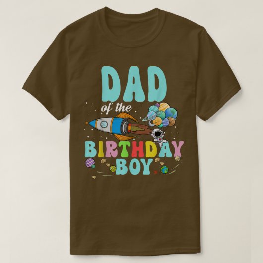 Dad Of The Birthday Astronaut Boy Space Party T-Sh T-shirt (Design voorkant)