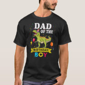 Dad Of The Birthday Boy Dinosaur T-Rex Matching Fa T-shirt (Voorkant)