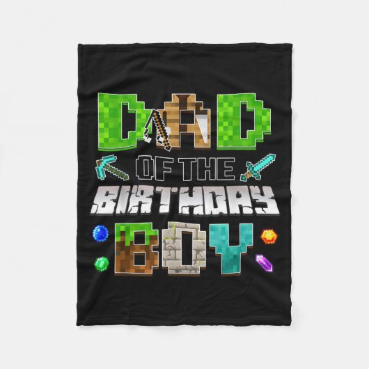 Dad Of The Birthday Boy Funny Gaming Birthday Xel  Fleece Deken (Voorkant)