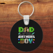 Dad Of The Birthday Boy Funny Gaming Birthday Xel  Sleutelhanger (Voorkant)