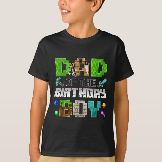 Dad Of The Birthday Boy Funny Gaming Birthday Xel  T-shirt (Voorkant)