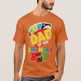 Dad of the Birthday Boy  Uno Daddy Papa Father 1st T-shirt