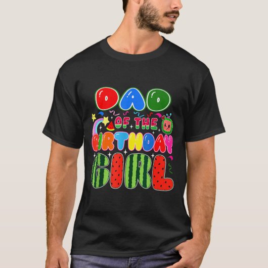 Dad Of The Birthday Girl Melon Family Matching Fun T-shirt (Voorkant)