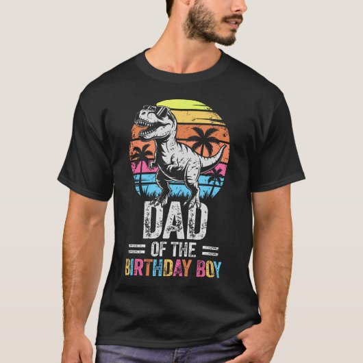 Dad Of The Birthday Party Dinosaur T-shirt (Voorkant)