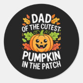 Dad Of The Cutest Pumpkin In The Patch Shirt Hallo Ronde Sticker (Voorkant)