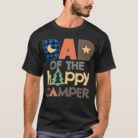 Dad of The Happy Camper Camping Trip Daddy Father T-shirt (Voorkant)