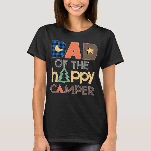 Dad of The Happy Camper  Camping Trip Daddy Father T-shirt (Voorkant)