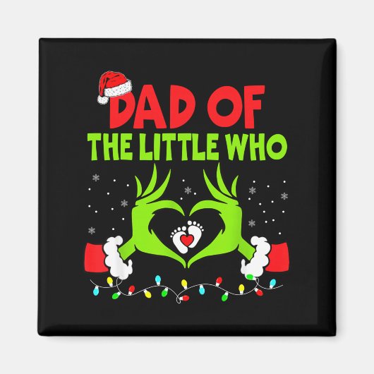 Dad Of The Little Who Funny Christmas Pregnancy An Magneet (Voorkant)