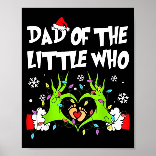 Dad Of The Little Who Funny Christmas Pregnancy An Poster (Voorkant)