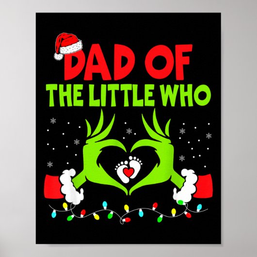 Dad Of The Little Who Funny Christmas Pregnancy An Poster (Voorkant)