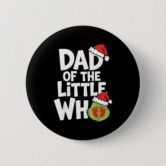 Dad Of The Little Who Funny Christmas Pregnancy An Ronde Button 5,7 Cm (Voorkant)