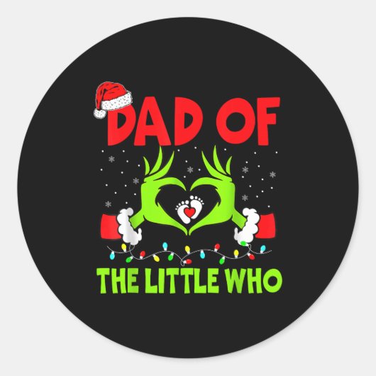 Dad Of The Little Who Funny Christmas Pregnancy An Ronde Sticker (Voorkant)