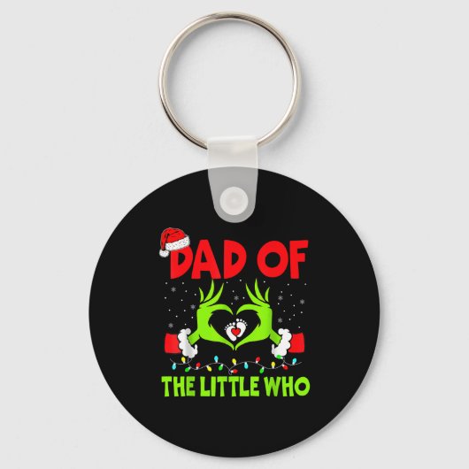 Dad Of The Little Who Funny Christmas Pregnancy An Sleutelhanger (Voorkant)