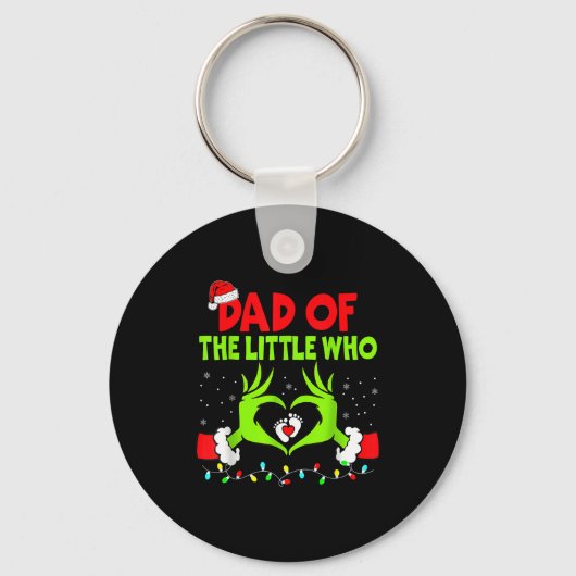 Dad Of The Little Who Funny Christmas Pregnancy An Sleutelhanger (Voorkant)