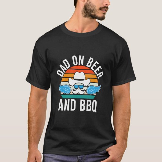 Dad On Beer And Bbq Daddy Drinking Father Drinker  T-shirt (Voorkant)