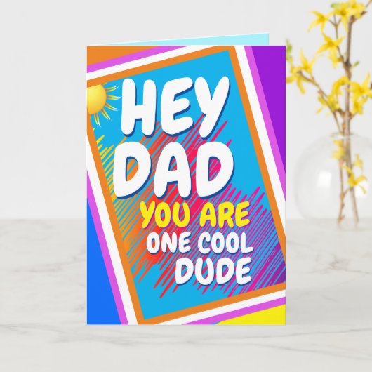 DAD - One Cool Man Kaart (Gele Bloem)