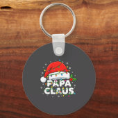 Dad Papa Claus Christmas Lights Family Matching Lo Sleutelhanger (Voorkant)