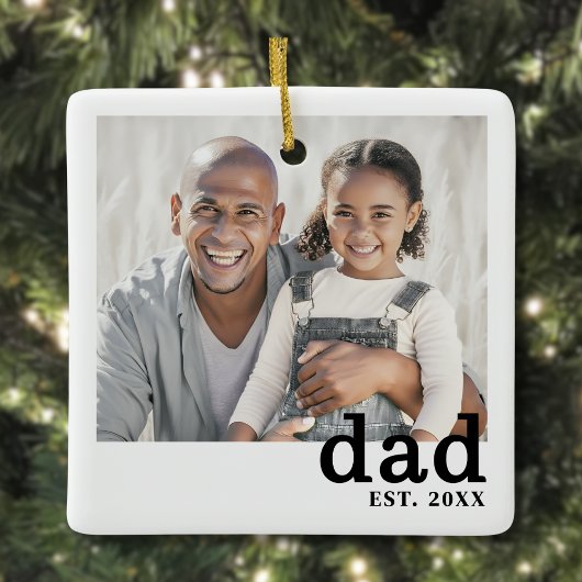 Dad Personalized Photo Christmas Keramisch Ornament
