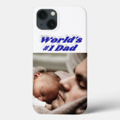 Dad Photo blue text  iPhone Case (Achterkant)