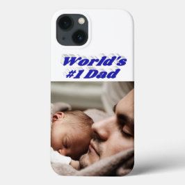 Dad Photo blue text  iPhone Case
