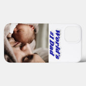 Dad Photo blue text  iPhone Case (Achterkant (horizontaal))
