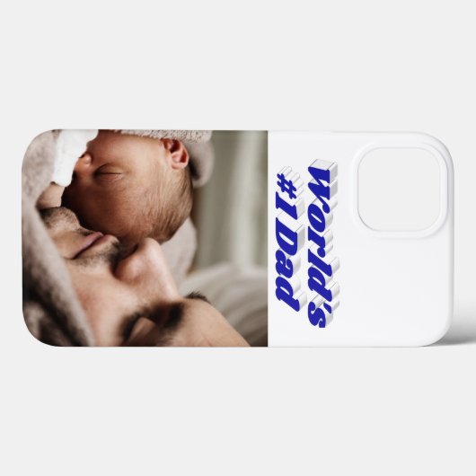 Dad Photo blue text  iPhone Case (Achterkant (horizontaal))