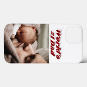 Dad Photo burgundy text  Case-Mate iPhone Case (Achterkant (horizontaal))