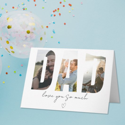 DAD Photo Collage Card – Custom Message Bedankkaart