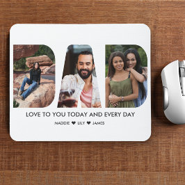 DAD Photo Collage CutOut Letters White Muismat