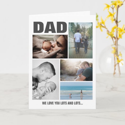 DAD Photo Collage | Fijne vaderdag Kaart (Gele Bloem)