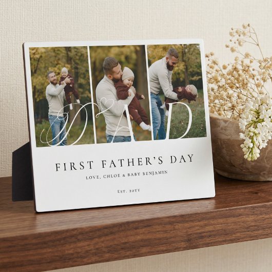 Dad Photo Collage First Father's Day Keepsake Gift Fotoplaat