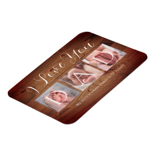 DAD Photo Collage Vaderdag Magneet (Linkerzijde)