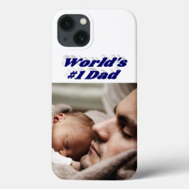 Dad Photo dark blue text  iPhone Case