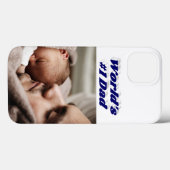 Dad Photo dark blue text  iPhone Case (Achterkant (horizontaal))
