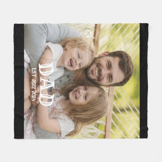 Dad Photo Established Fleece Deken (Voorkant (Horizontaal))