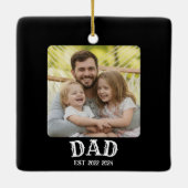 Dad Photo Established Keramisch Ornament (Achterkant)