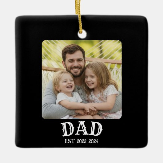 Dad Photo Established Keramisch Ornament (Voorkant)