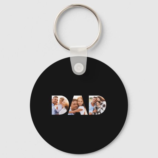 Dad Photo Modern Tygraphy Child Gift T Shirt Sleutelhanger (Voorkant)
