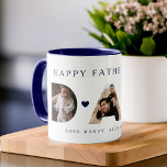 DAD Photo Navy Vaderdag Persoonlijke keepomwille Mok<br><div class="desc">Unieke en gepersonaliseerde mok voor vaders koffie. Het ontwerp kenmerkt de brieven "DAD"met een gepersonaliseerde foto die in elke brief wordt getoond. Voeg jouw naam(s) toe voor een echt gepersonaliseerd cadeau voor vaders dag. Design by Moodthology Papery.</div>