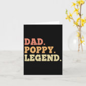 Dad Poppy Legend Retro Vintage Funny Legendary  Kaart (Gele Bloem)
