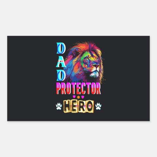 Dad Protector Hero Rechthoekige Sticker (Voorkant)