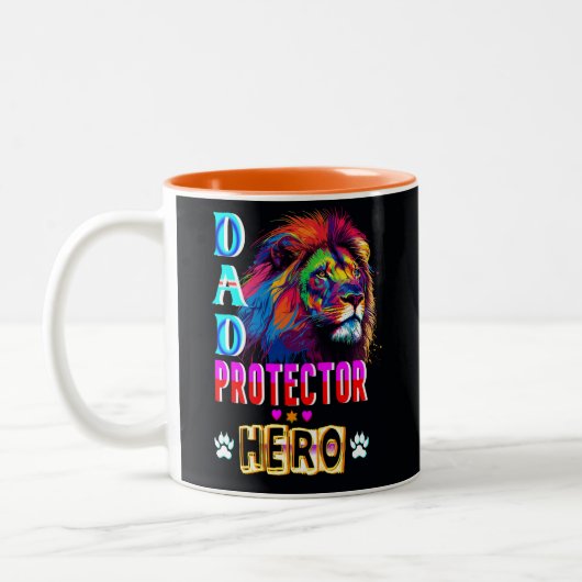 Dad Protector Hero Tweekleurige Koffiemok (Links)