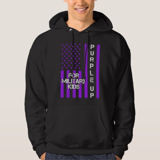 Dad Purple Up Military Child Kids Appreciation Ame Hoodie (Voorkant)